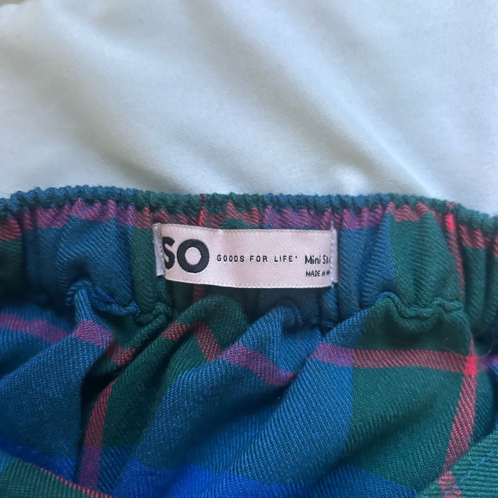 SO Blue and Green Plaid Mini Skirt - Picture 3 of 3